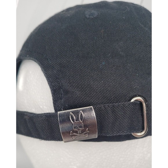 Designer Psycho Bunny Black w/ Embroidered Green Bunny Ears‎ Hat Cap Adjustable - Picture 4 of 11